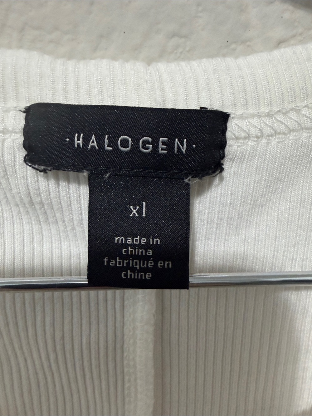 Halogen White Ribbed Crew Neck Tank Top FA26 - Picture 2 of 3